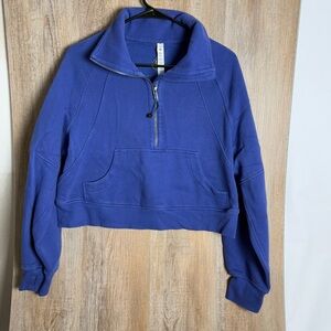lululemon athletica Blue Half-Zip Scuba pull over